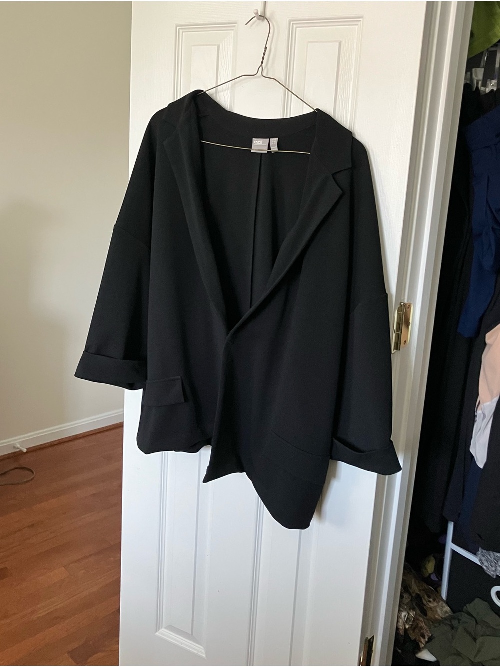 ASOS Stretchy Oversized Draped Black Blazer